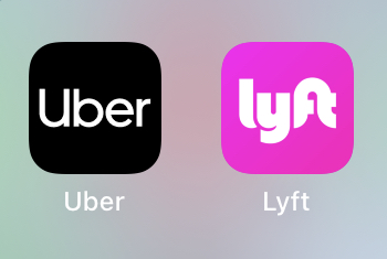 UberとLyftのアプリ